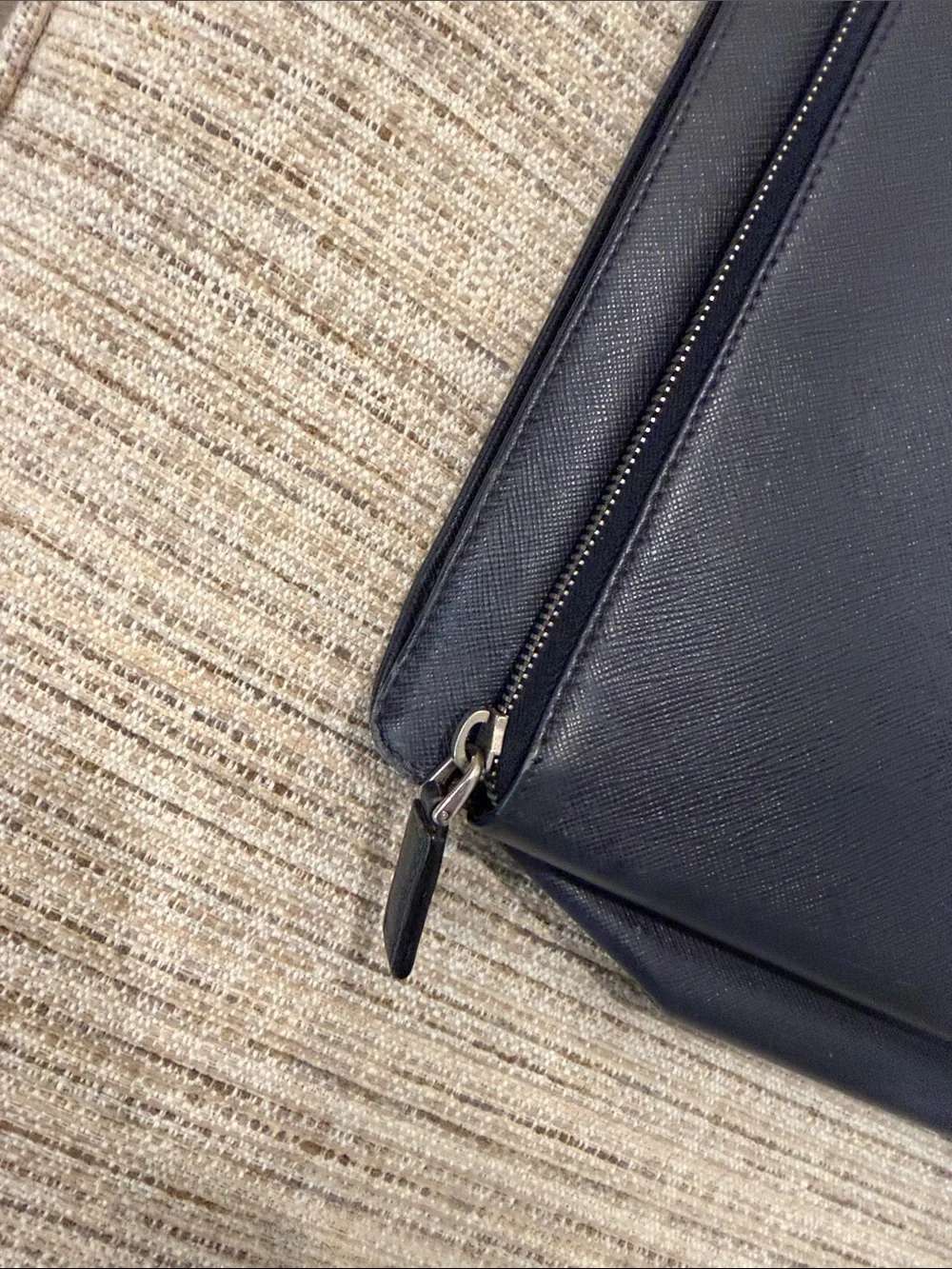 Prada Navy Saffiano Leather Work Briefcase